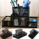Desk Holder Organizer Metal Mesh Style Pencil Pen Holder Storage Box Home Storage Organization, Size: 15.5x10.2x10cm - Image 5