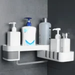 2 PCS Bathroom Accessories Shower Shelf Seamless Rotating Tripod Seamlessly Fixtures Storage Rack Kitchen Tripod - Image 2