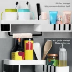 2 PCS Bathroom Accessories Shower Shelf Seamless Rotating Tripod Seamlessly Fixtures Storage Rack Kitchen Tripod - Image 11