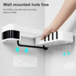 2 PCS Bathroom Accessories Shower Shelf Seamless Rotating Tripod Seamlessly Fixtures Storage Rack Kitchen Tripod - Image 4