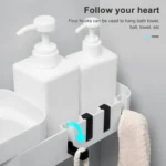 2 PCS Bathroom Accessories Shower Shelf Seamless Rotating Tripod Seamlessly Fixtures Storage Rack Kitchen Tripod - Image 5