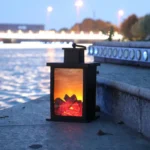 Outdoor LED Table Lamps Artificial Fireplace Candlestick Charcoal Flame Retro Decoration - Image 3