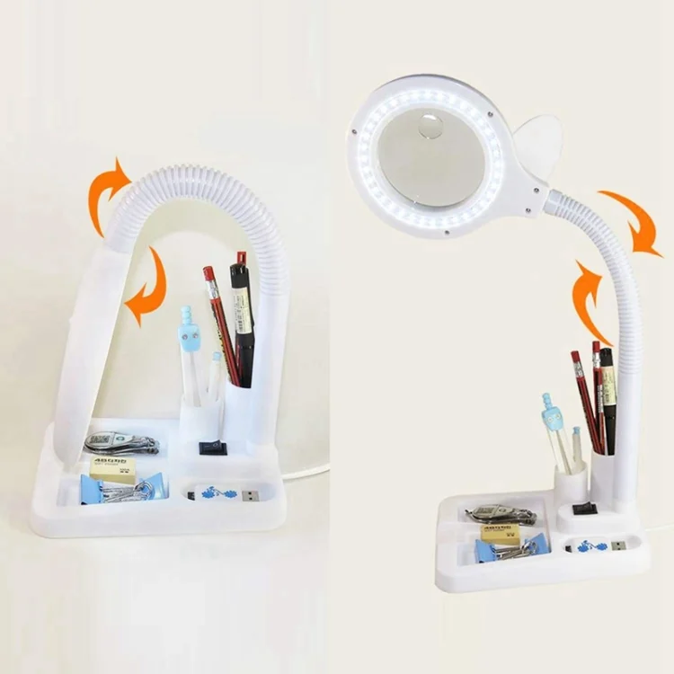 TBD0423127801A_4.webp White LED Desk Lamp Desktop Magnifying Glass Work Lamp - Image 5
