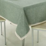 Decorative Tablecloth Imitation Linen Lace Table Cloth Dining Table Cover - Image 3