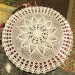 Exquisite Handmade Crochet Hook Flower Garden Mori Cotton Lace Openwork Woven Round Tablecloth - Image 2