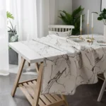 Marble Pattern Minimalist Tablecloth Cover Table Cloth Cotton Linen Dust-proof Cabinet Cloth - Image 3