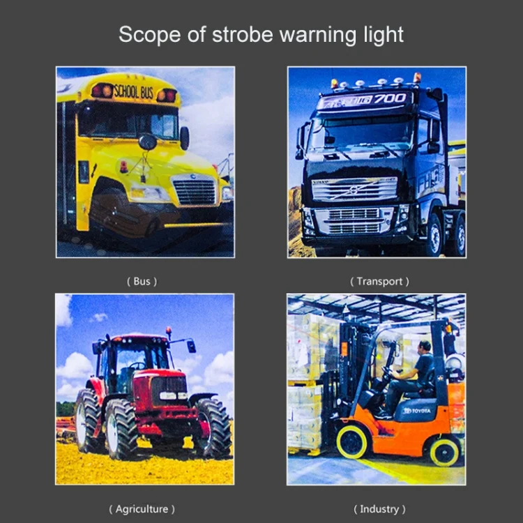 TBD04231553_8.webp 10-110V Forklift Warning Lights Strobe School Lights Traffic Construction LED Roof Engineering Vehicles Flash Lights - Image 9