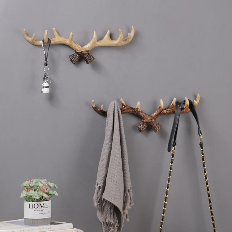 TBD0423343801_B5.webp Resin Antler Wall Decoration Wall Hanger Home Living Room Entrance Wall Coat Hook - Image 6