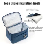 Thermal Lunch Box Bag Durable Waterproof Office Cooler Lunchbox with Strap - Image 5