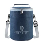 Round Lunch Bag Insulated Lunch Box Foldable & Portable Lunch Tote