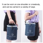 Round Lunch Bag Insulated Lunch Box Foldable & Portable Lunch Tote - Image 5