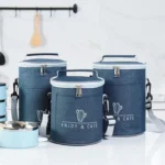 Round Lunch Bag Insulated Lunch Box Foldable & Portable Lunch Tote - Image 6