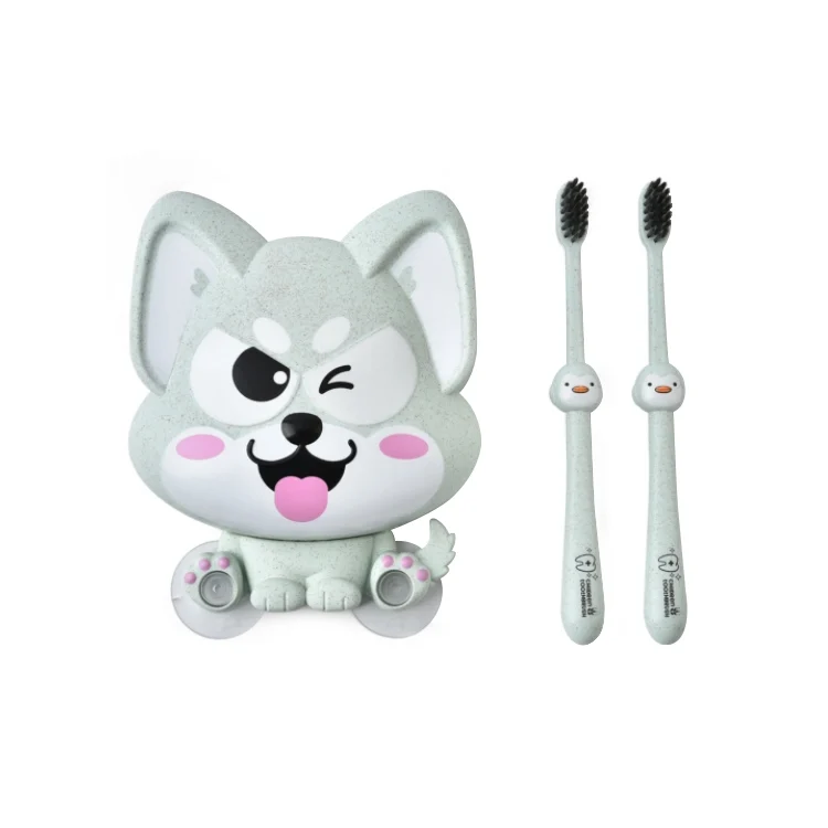 TBD0423736201A.webp Cartoon Dog Suction Wall Toothbrush Toothpaste Shelf, Size:16x14x5cm - Image 1