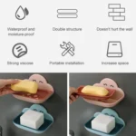 Cloud Soap Box Toilet Creative Wall-mounted Bathroom Toilet Free Punch Double-layer Drain Rack - Image 4