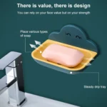 Cloud Soap Box Toilet Creative Wall-mounted Bathroom Toilet Free Punch Double-layer Drain Rack - Image 5