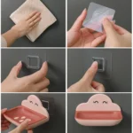 Cloud Soap Box Toilet Creative Wall-mounted Bathroom Toilet Free Punch Double-layer Drain Rack - Image 8