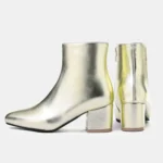 Autumn  Winter Glitter Square Heel Pointed Low-Top Women Boots - Image 5