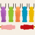 Silicone Robot Teether Baby Chewing Sensory Pendant Necklace - Image 2