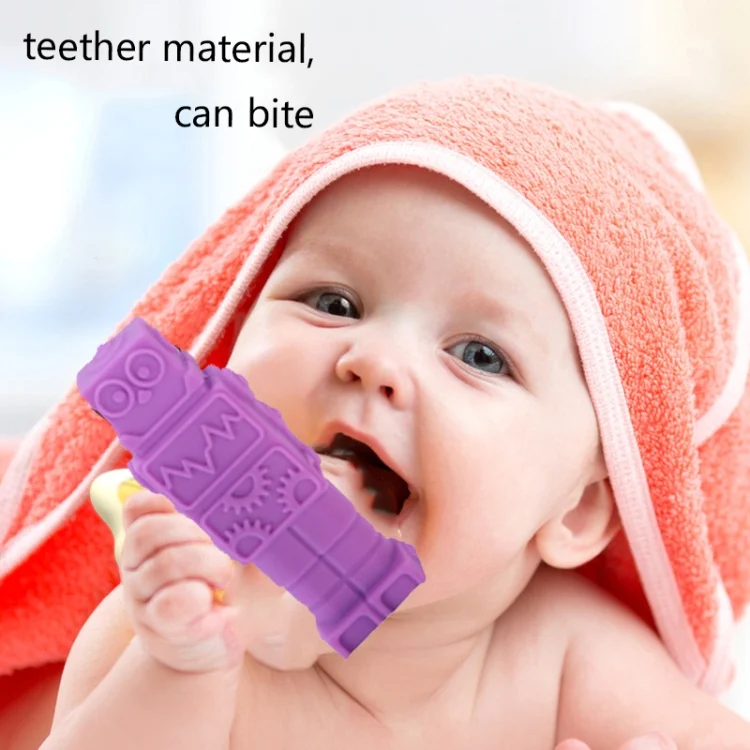 TBD0423843901_B3.webp Silicone Robot Teether Baby Chewing Sensory Pendant Necklace - Image 4