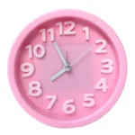 Round 12cm Candy Color Stereo Digital Silent Alarm Clock Children Student Alarm Clock