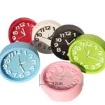 Round 12cm Candy Color Stereo Digital Silent Alarm Clock Children Student Alarm Clock - Image 2