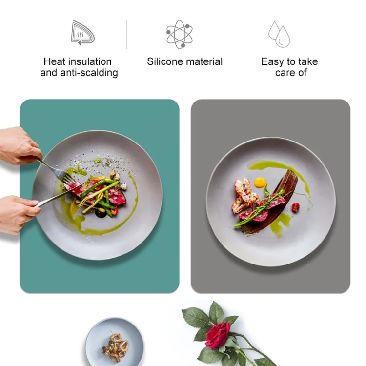 TBD0424297401A_3.webp Nordic Style Food Grade Silicone Pad Tableware Environmental Insulation Pad Placemat - Image 4