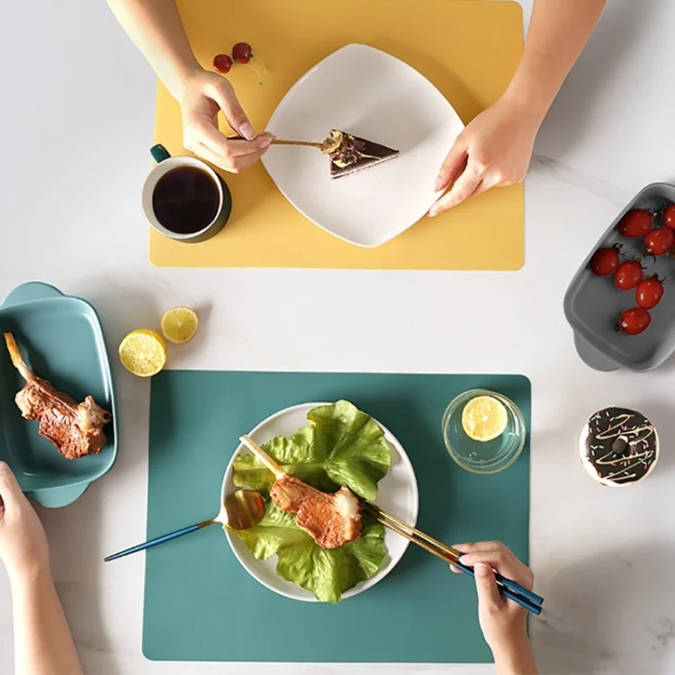 TBD0424297401A_6.webp Nordic Style Food Grade Silicone Pad Tableware Environmental Insulation Pad Placemat - Image 7