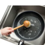 Home Kitchen Wooden Non-sticky Oil Washing Pot Brush Long Handle Dish Brush - Image 4