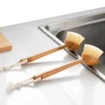 Home Kitchen Wooden Non-sticky Oil Washing Pot Brush Long Handle Dish Brush - Image 5