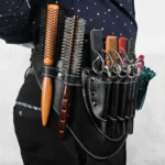 Hairdresser Hair Clipper Comb PU Leather Waist Bag Barber Shop Hair Tools - Image 7