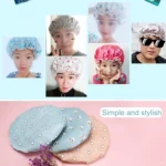 Thick Waterproof Bath Hat Double Layer Shower Hair Cover Women Supplies Shower Caps, Size:28cm - Image 8
