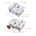 S6  96W Multifunctional Model Desktop Mini Table Saw Cutter,Spec: - Image 6