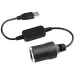Car Converter Adapter Wired Controller USB to Cigarette Lighter Socket 5V to 12V Boost Power Adapter Cable - Image 2