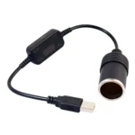 Car Converter Adapter Wired Controller USB to Cigarette Lighter Socket 5V to 12V Boost Power Adapter Cable - Image 3