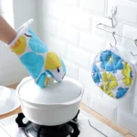 5 Sets 2 in 1 Thickened Microwave Oven High Temperature Resistant Plus Velvet Insulation Gloves Set - Image 3