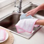 2pcs Bamboo Fiber Dish Cloth Household Rag Eight-layer Thickened Non-stick Oil Cleaning Rag Random Color - Image 2