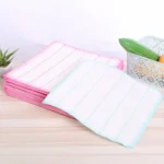 2pcs Bamboo Fiber Dish Cloth Household Rag Eight-layer Thickened Non-stick Oil Cleaning Rag Random Color - Image 6