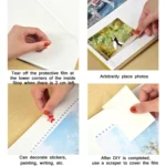 Retro Art DIY Handmade Photo Album Self-Adhesive Film Album, Style: - Image 5