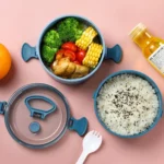 Round Portable Insulation Partitioned Lunch Box Student Office Workers Heated Microwave Oven Bento Box - Image 6