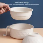 6 in 1 Student Instant Noodle Bowl Bamboo Fiber Canteen Cutlery Set - Image 3