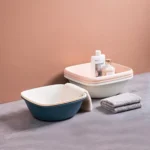 Small Home Dormitory Cute Square Laundry Washing Vegetable Wash Basin,28.28x28.28x10cm - Image 5