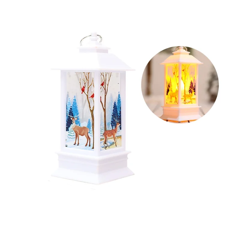 Christmas Flame Lantern Christmas Decoration LED Luminous Ornament Candlestick Lamp