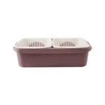 Double-layer Classification Square Drain Basket Kitchen Household Plastic Fruit and Vegetable Basket - Image 2
