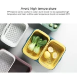 Double-layer Classification Square Drain Basket Kitchen Household Plastic Fruit and Vegetable Basket - Image 5