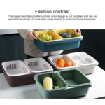 Double-layer Classification Square Drain Basket Kitchen Household Plastic Fruit and Vegetable Basket - Image 6