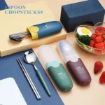 2 in 1 Simple Child Student Travel Portable 304 Stainless Steel Spoon Chopsticks Cutlery Set - Image 7