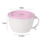 Wheat Fiber Instant Noodle Bowl Creative and Convenient Sealed Lunch Box with Mobile Phone Holder - Image 2