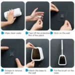 Wall-mounted Toilet Brush Simple No-punching Bathroom Cleaning Brush - Image 9