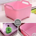 2 PCS Multifunctional Mobile Sink Kitchen Plastic Vegetable Washing Basket Fruit And Vegetable Storage Drain Basket - Image 3