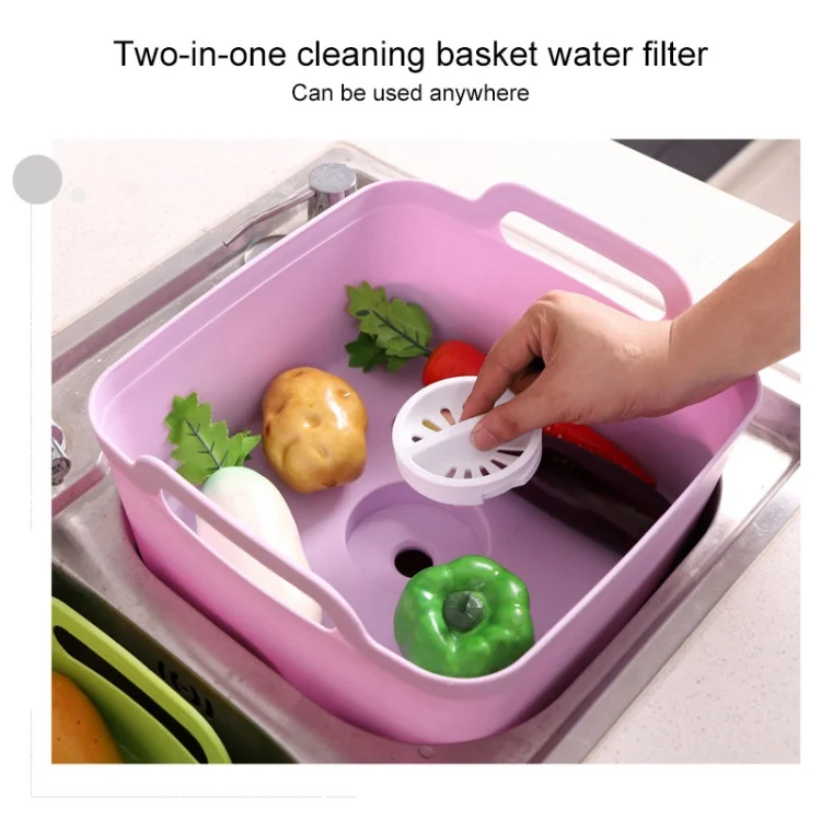 TBD0425666301A_3.webp 2 PCS Multifunctional Mobile Sink Kitchen Plastic Vegetable Washing Basket Fruit And Vegetable Storage Drain Basket - Image 4